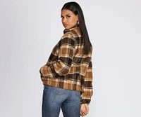 Pretty Plaid Faux Fur Jacket