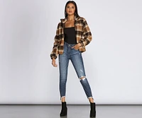 Pretty Plaid Faux Fur Jacket