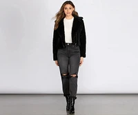Faux Fur Moto Jacket
