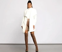So Fab Fleece Belted Trench Coat