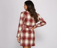 Chic Plaid Belted Coat