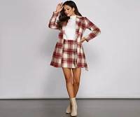 Chic Plaid Belted Coat