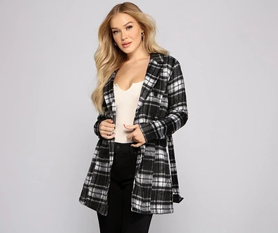 Preppy Plaid Belted Coat