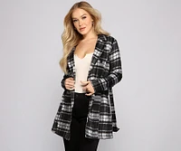 Preppy Plaid Belted Coat
