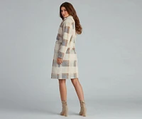 So Stunning Faux Fur Plaid Coat