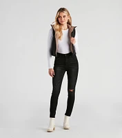 Stylish Puff Reversible Crop Vest
