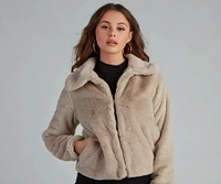 Casual Chic Faux Fur Jacket