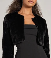 Essential Faux Fur Bolero Jacket