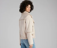 Luxe And Chic Sherpa Moto Coat