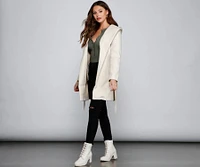 Belted Sophistication Faux Wool Coat