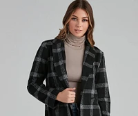 Pretty And Posh Plaid Coat