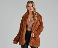Layered Luxe Faux Fur Coat