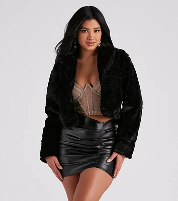 A Fabulous Vibe Faux Fur Crop Jacket