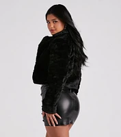 A Fabulous Vibe Faux Fur Crop Jacket