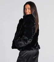 Top Trendsetter Textured Faux Fur Coat