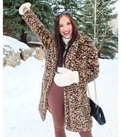 Fabulous Flair Leopard Faux Fur Trench Coat