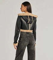 Runway Ready Convertible Faux Leather Trench Coat
