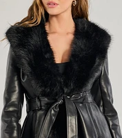 Muse Moment Faux Leather Trench Coat