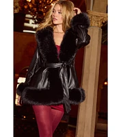 Muse Moment Faux Leather Trench Coat