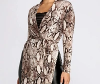 Slay All Day Snake Print Duster