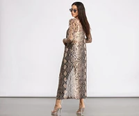 Snake Long Sleeve Mesh Duster