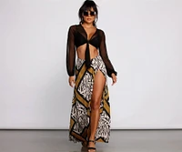She's A Stunner Mesh Tie Front Top