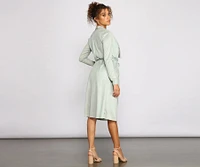 On The Town Suede Trench