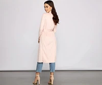On The Town Suede Trench