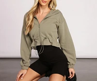 Zipped Basics Cropped Jacket