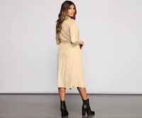 On The Town Suede Trench