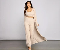 Trendy Textures Long Sleeve Duster