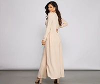 Trendy Textures Long Sleeve Duster