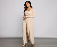 Trendy Textures Long Sleeve Duster