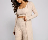 Trendy Textures Long Sleeve Duster