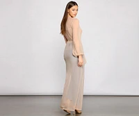 Mesh Tie Waist Long Duster