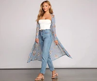 Fresh And Flirty Floral Mesh Duster