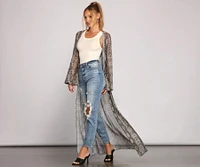Make It Fierce Sheer Snake Print Duster
