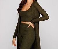 Trendy Textures Long Sleeve Duster