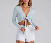 Playing For Keeps Tie-Front Top