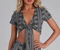 Boho Bae Tie-Front Crop Top