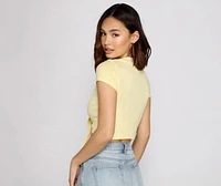 Casual And Effortless Tie-Front Top