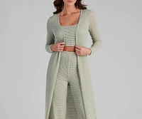 Trendy Textures Long Sleeve Duster