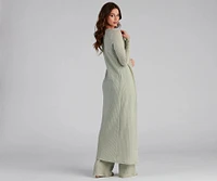 Trendy Textures Long Sleeve Duster