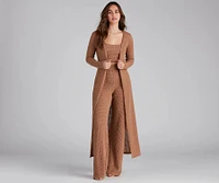 Trendy Textures Long Sleeve Duster