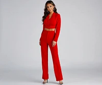 Major Boss Babe Cropped Crepe Blazer