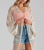 Shorebird Crochet Woven Kimono