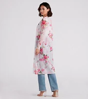 Full Bloom Floral Mesh Duster