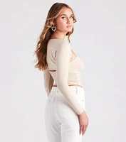 Smooth Silhouette Long Sleeve Bolero
