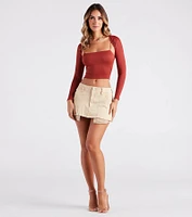Smooth Silhouette Long Sleeve Bolero