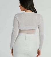 Party Glow Glitter Mesh Bolero